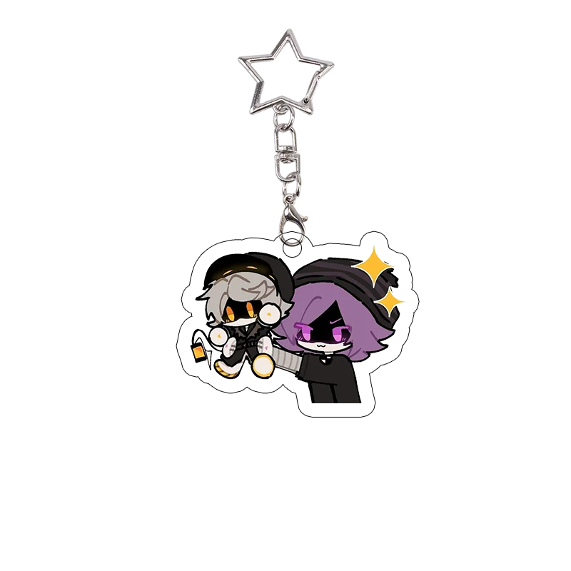 Cute Anime Charm - Acrylic Keychain with Star Chain Pendant - Festival Gift