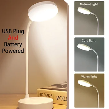 Portable LED Desk Lamp with USB & Battery Power 1