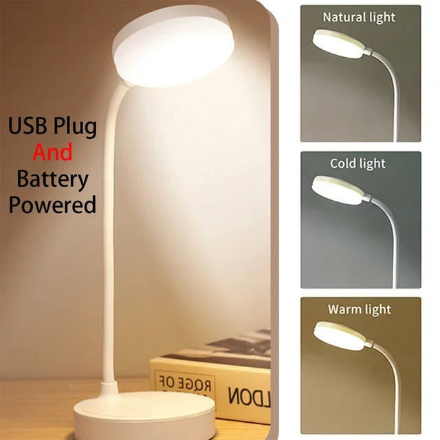 Portable LED Desk Lamp with USB & Battery Power 1