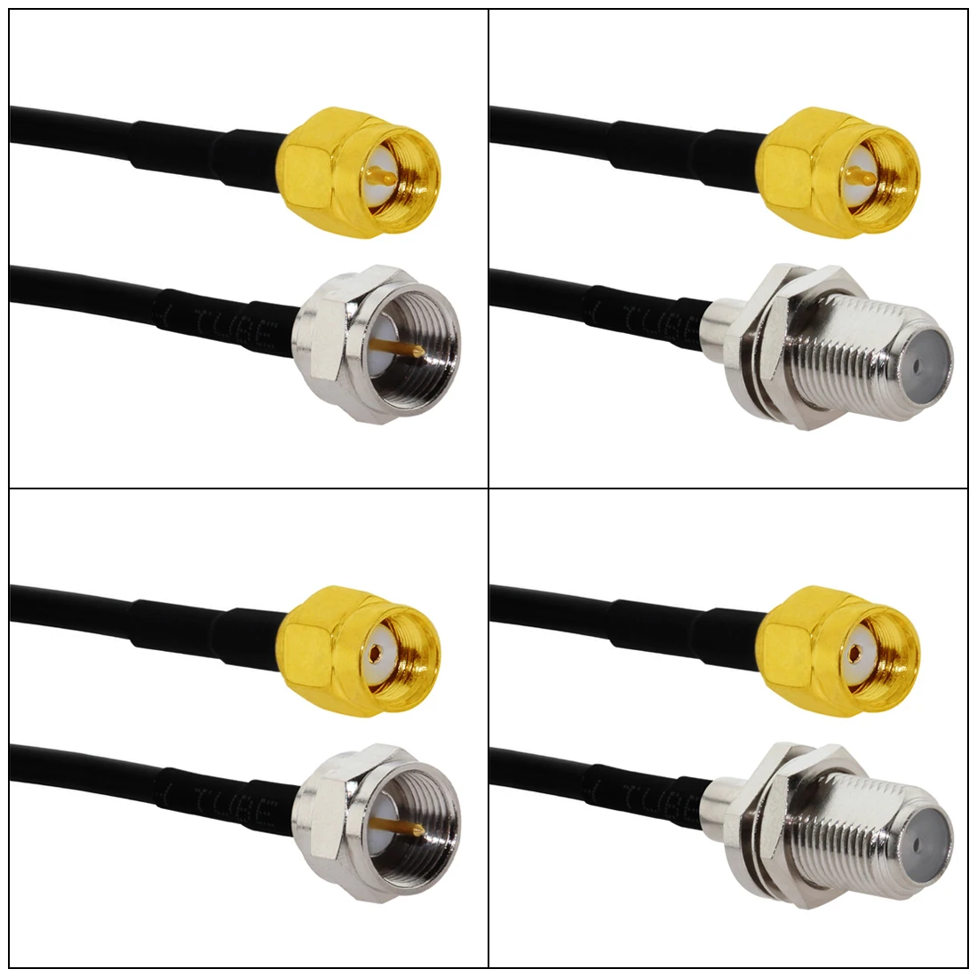 RF Connector Adapter 1pc SMA RF/RP Male/Female to F Plug Jack Pigtail Cable RG174 20cm/30cm/50cm SMA to F RF Coax Adapter