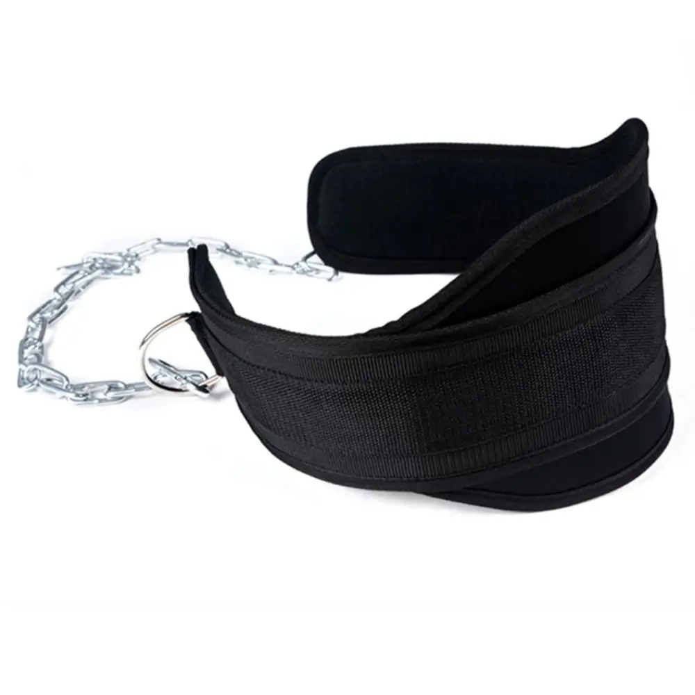 Double Layers Weighted Pull-up Belt Adjustable Thicken Weight Lifting Belt Sturdy Iron Chain Weighted Muscle-up Belt Training