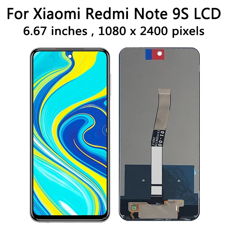 M2003J6A1G M2003J6B2G kijelző Eltakar Kicserélés számára xiaomi redme Bejegyzés 9S /note 9 Menő kijelző érintse Hamis színben tüntet fel digitalizáló Ácsolás