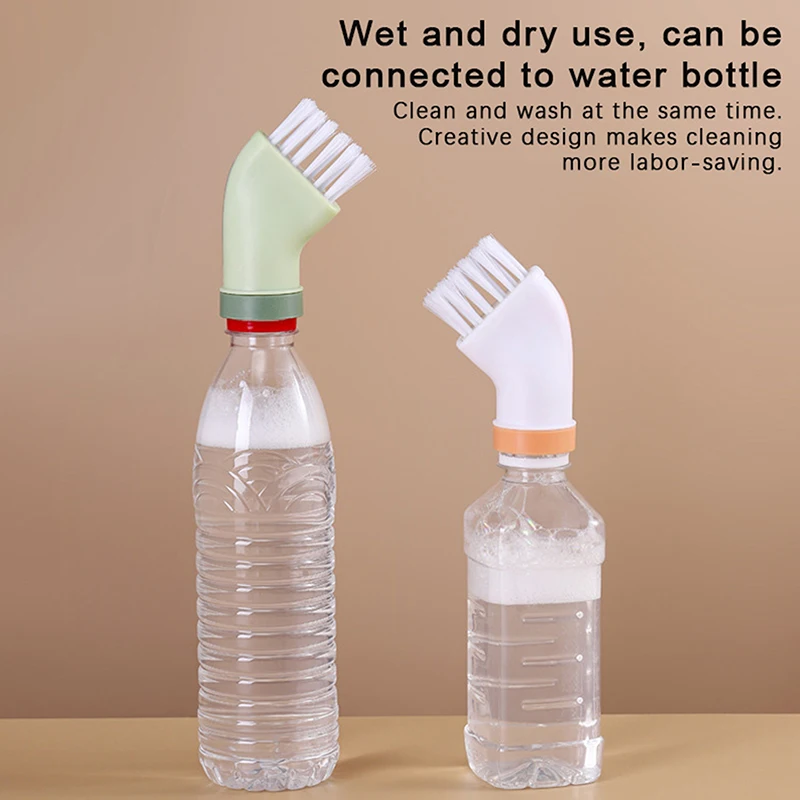 

Creative Multi-use Cleaning Brush Can Be Connected To Mineral Water Bottle Dry-wet Dual-use Cleaning Brush Household Gap Brush