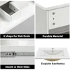 Bathroom Organizers, 24" Wall Mounted Bathroom Vanity With Sink Floating Vanity Two Drawers Bathroom Cabinet With Ceramic Integr 4