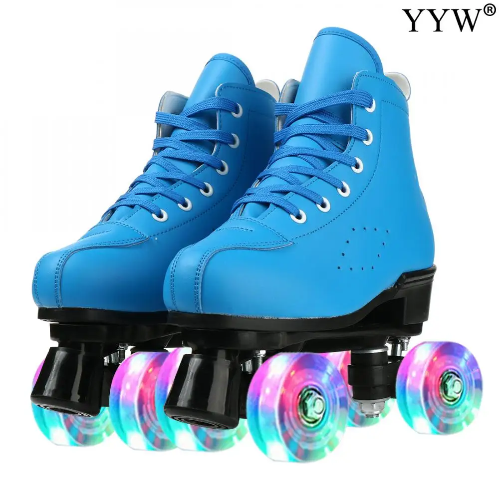

4 Wheels Double Row Roller Skates Shoes Flash Sneakers Teenager Beginner Adult Men Women Outdoor Sport Roller Skating Shoes Girl