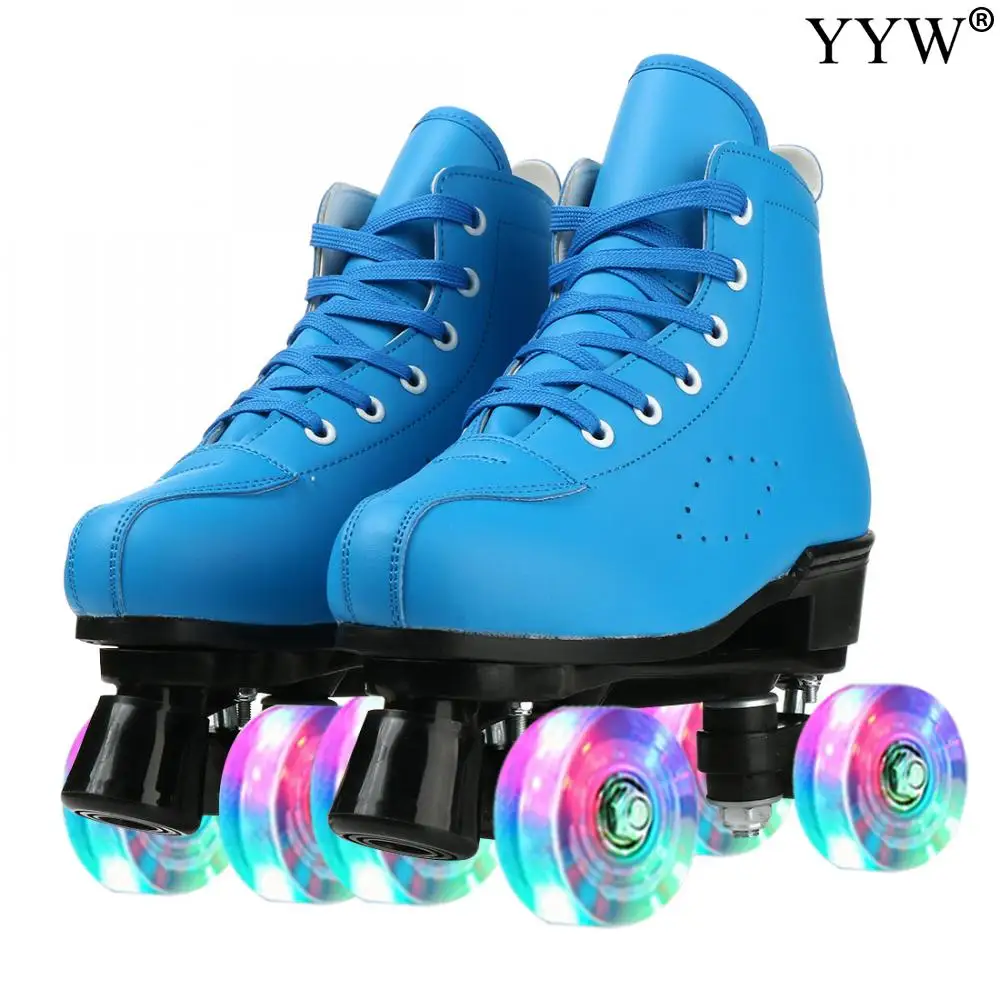 Roller Skates Shoes 4 Wheels Double Row Teenager Beginner Adult Men Women Outdoor Sport