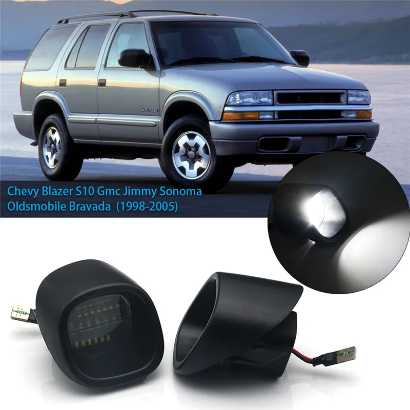 

2pcs Truck License Plate Lights LED Lamp For Chevrolet Blazer GMC Jimmy Oldmobile Bravada 1998-2001 Auto Exterior Accessories