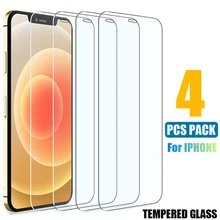 4PCS Full Cover Tempered Glass On the For iPhone 7 8 6 6s Plus X Screen Protector On iPhone X XR XS MAX SE 5 11 12 13 Pro Glass