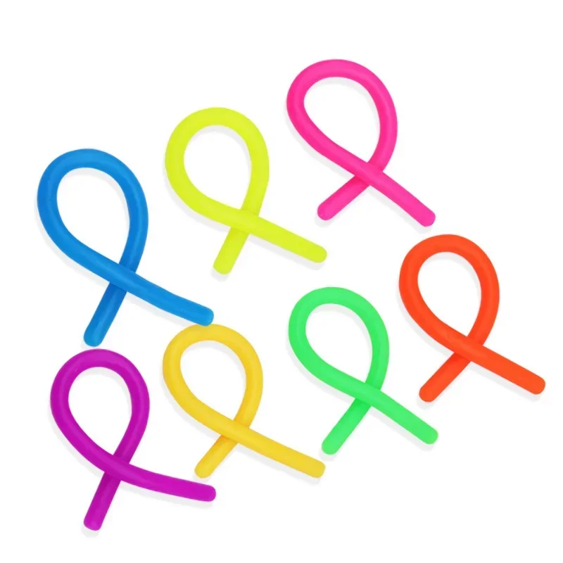 Sensory Toys Bean AntiStress Stretchy Strings Push It Squishy Chain Pops Cube Rainbow Ball Mini Squeeze Toy For Adults Kids Gift - Bilde 6