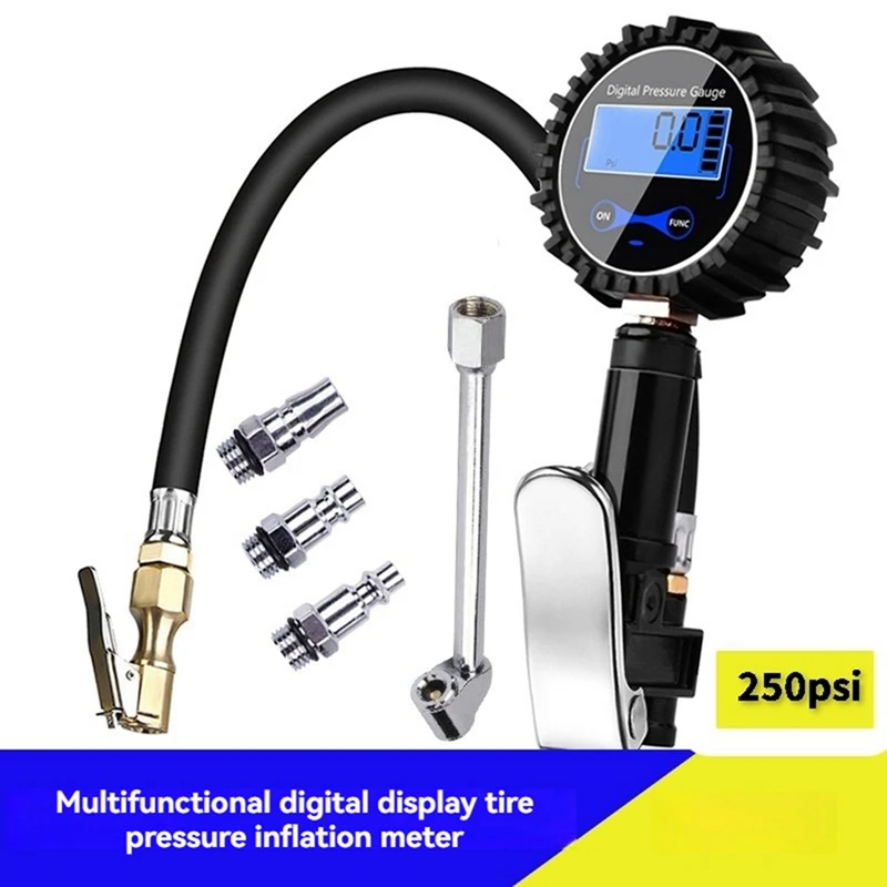 250psi LCD 디스플레이 타이어 압력계 디지털 백라이트 차량 테스터 공기압 모니터링 압력 게이지-A32R
