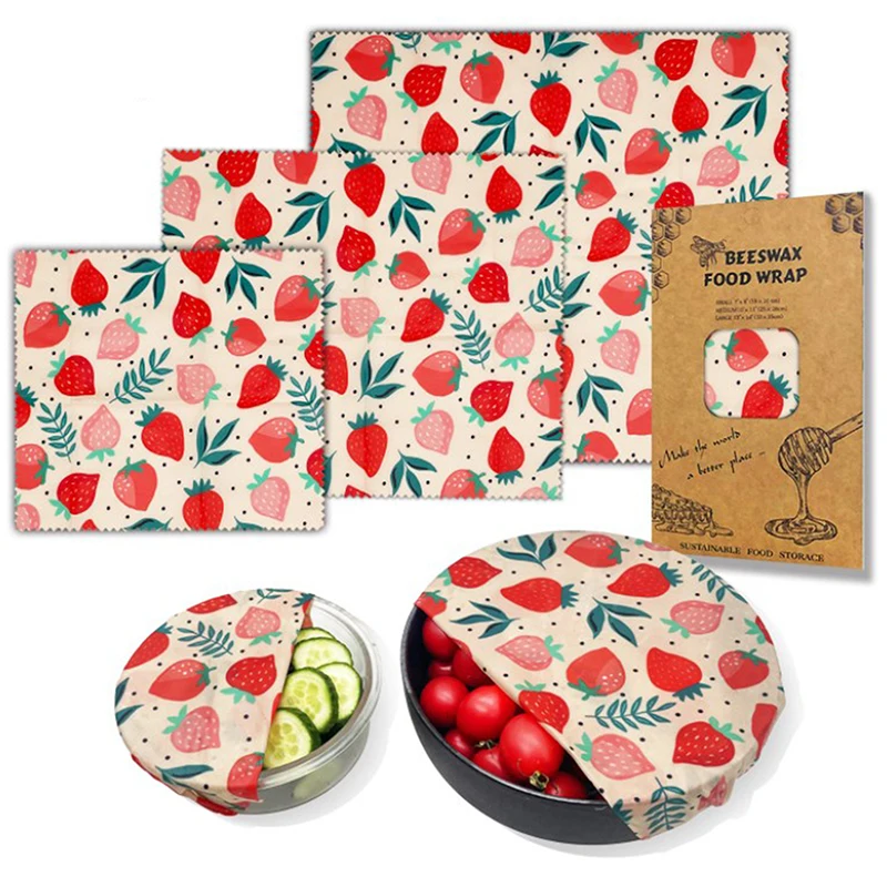 

Reusable Storage Wrap Sustainable Organic Fruit Vegetable Cheese Food Wrapping Paper BPA & Plastic Free Beeswax Food Wrap