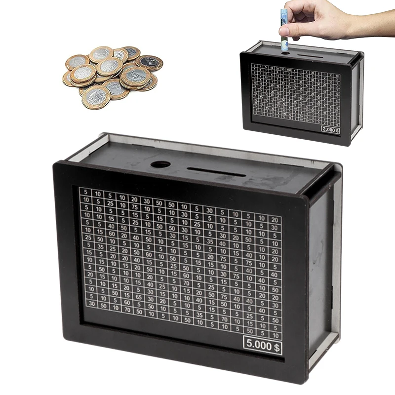 USD Reusable Piggy bank With Money Goal Counter DIY Saving Money Box Helps Saving Habit