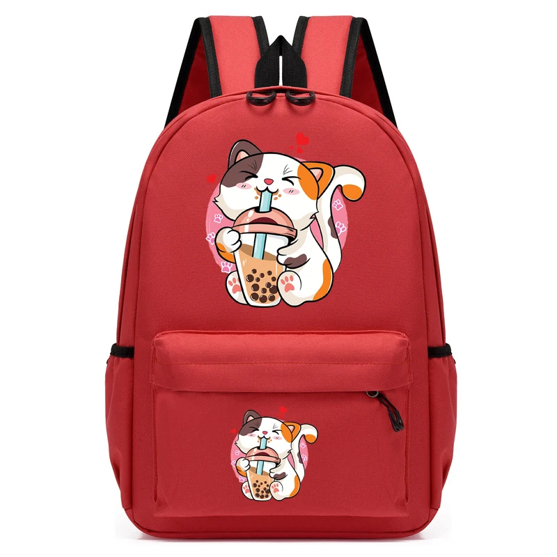 

Модный рюкзак для девочек-подростков, школьный ранец для девочек, нейлоновый черный женский забавный рюкзак с пузырьками и кошками для ноутбука