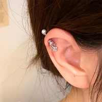 1pcs New Crown Pearl 316L Stainless Steel Spiral Ear Bone Nail New Fashion Y2K Earrings for Women Ear Piercing Cochlea Jewelry - Image 4