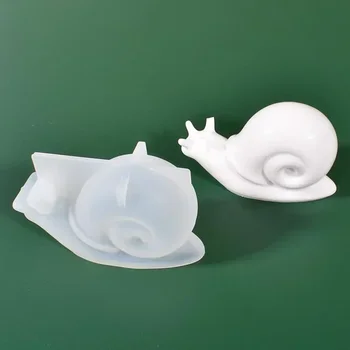 NEW Crystal Epoxy Resin Mold Cute Snail Animal Silicone Casting Mold Snail Making Home Decor Plaster Mold