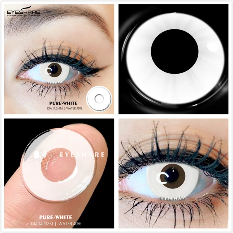 EYESHARE 1 Paar Cosplay-Kontaktlinsen für Augen, Anime-Red-Eye-Linse, Halloween-Linsen für Augen, verrückte weiße schwarze Linsen, jährlich – Detail 15