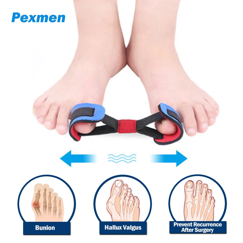 Pexmen Big Toe Strap Bunion Straightener Stretchy Belt Toe Stretcher Alignment Hallux Valgus Corrector Relieve Foot Pain