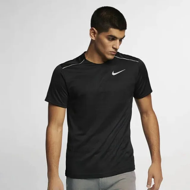 T-shirt d'entraînement à manches courtes et col rond Nike, séchage rapide, vêtements de sport AJ7566-010 1