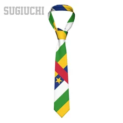 Central African Republic Flag Emblem Men Women Neck Ties Casual Plaid Tie Suits Slim Wedding Party Business Necktie Gravatas