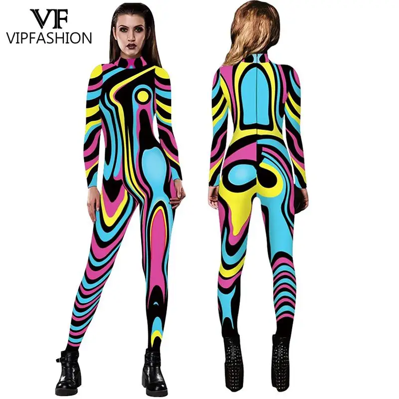 Women Zentai Suit Movie Cosplay Skeleton Printed Bodysuit Fancy Jumpsuit Halloween Party Costume