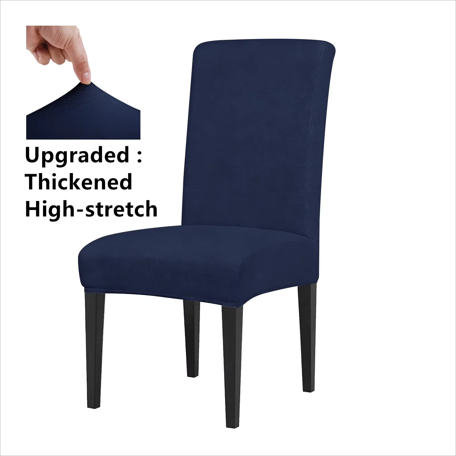 Set of 4 Stretchable Elastic Chair Slipcovers - Removable Seat Protectors for Dining Room and Office Decor