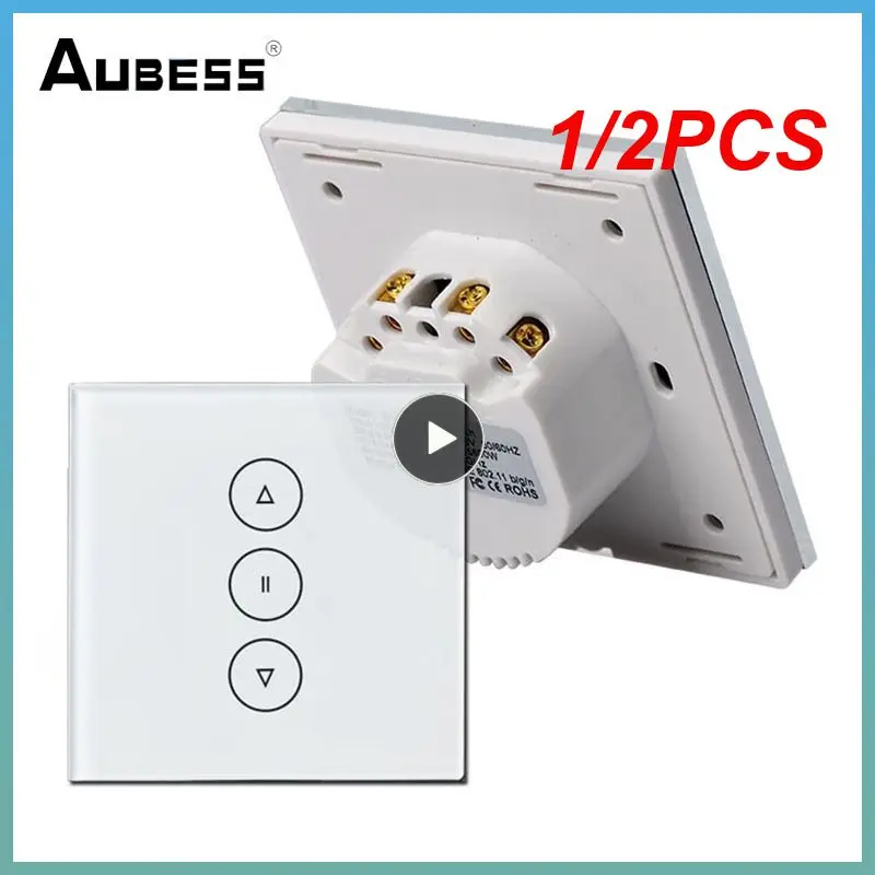 

1/2PCS Tuya Zigbee Smart Curtain Switch Rolling Blinds Engine Roller Shutter EU Touch Curtain Switches Panel Support Alexa