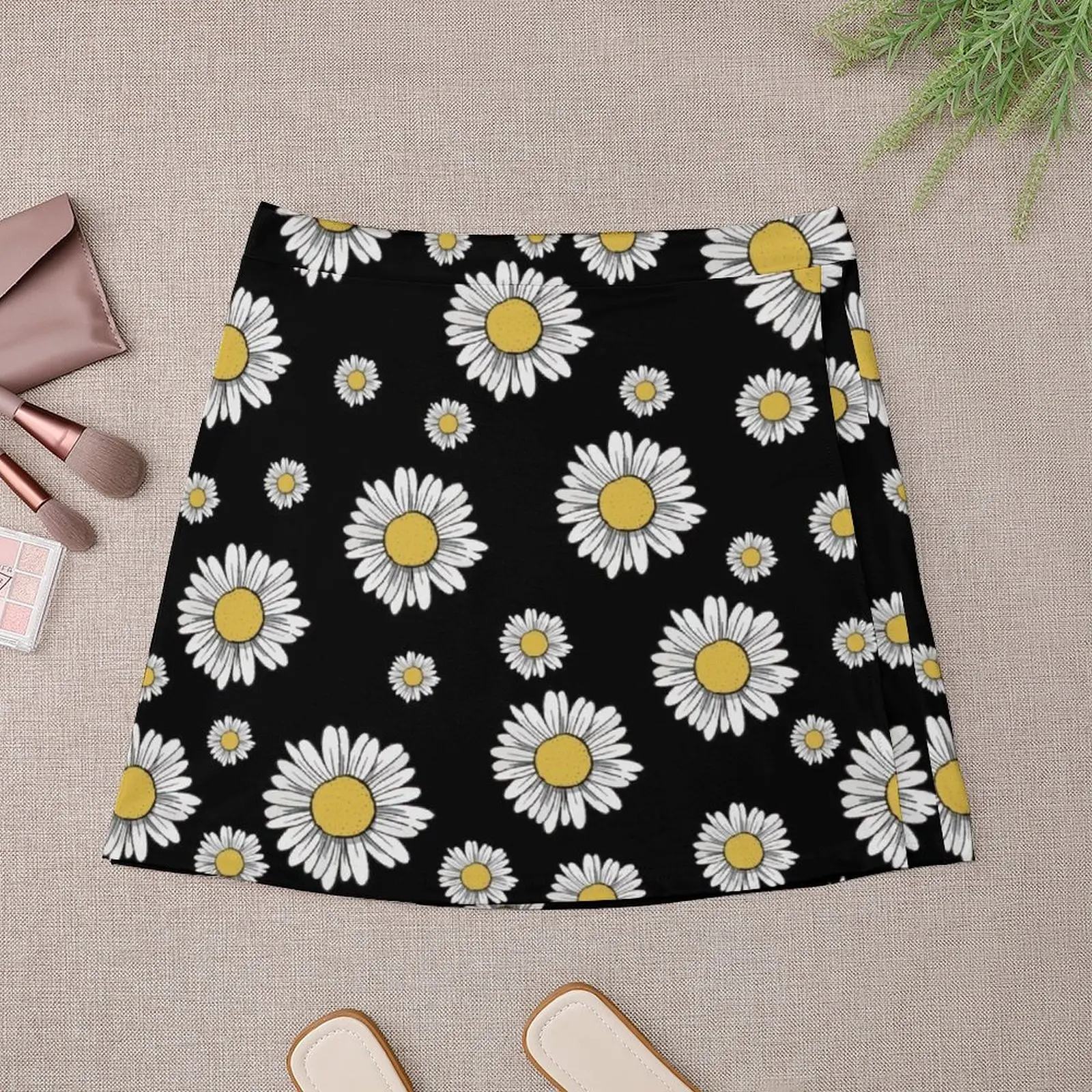 Flower Women's T-shirt, Women's Comfortable T-shirt, Daisy T-shirt, Daisy women's tee, Daisy Flower T-shirt Mini Skirt