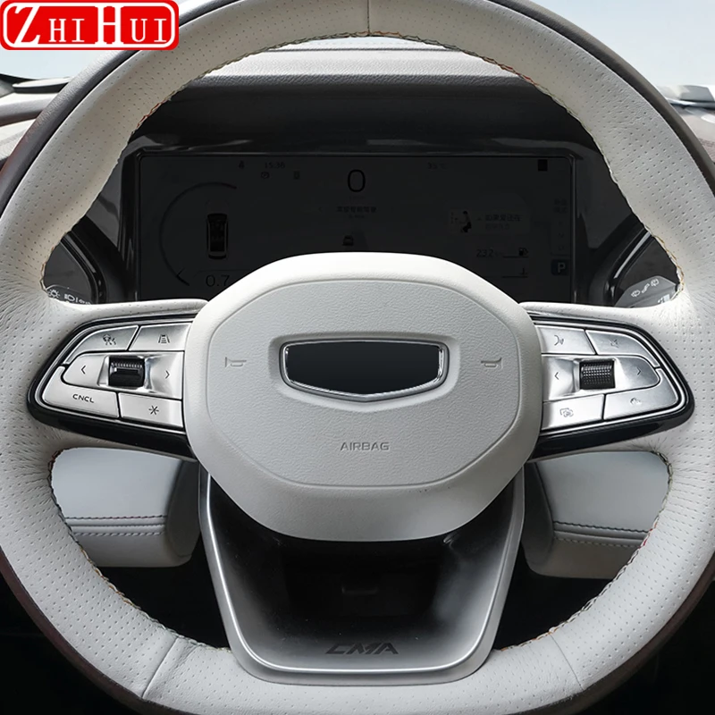 

For Geely Monjaro KX11 Xingyue L 2022-2024 Car Central Control Navigation Start Button Refit Metal Button Stickers Accessories