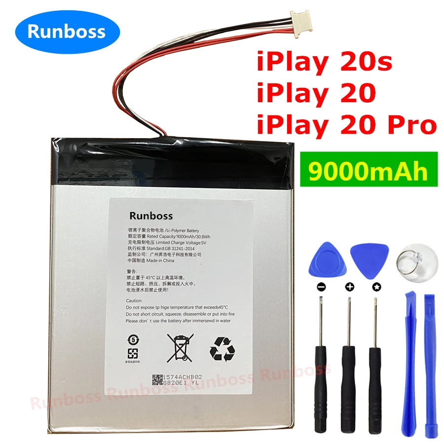 

New 5V 9000mAh Tablet PC Lithium Battery For Alldocube Cube iPlay 20 , iPlay20 Pro Replacement Accumulator 5 Wires Plug +tools