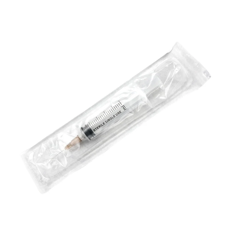 Disposable sterile irrigator tear duct flushing syringe 5ml ophthalmic dental 0.45 elbow flat head irrigation needle