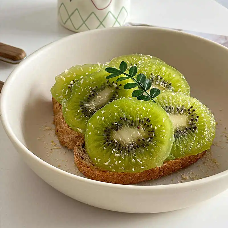 Beige Ceramic Fruit Salad Bowl Solid Colour Simple Deep Tray Home Spaghetti Plate Fruit Dish Tableware