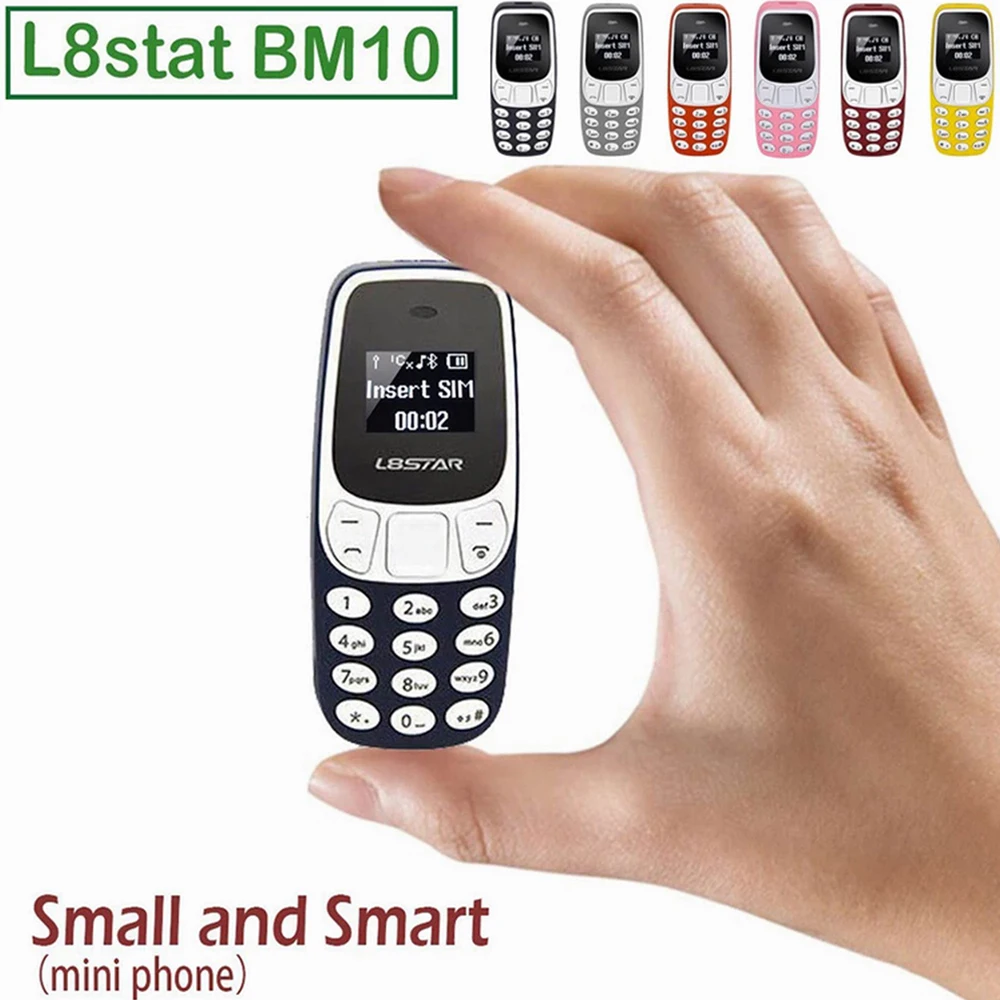 L8Star Bm10 Mini Telefono Cellulare Dual Sim Card Con Lettore Mp3 Fm Sbloccato Cellulare Voice Change Dialing Phone Cuffie Wireless