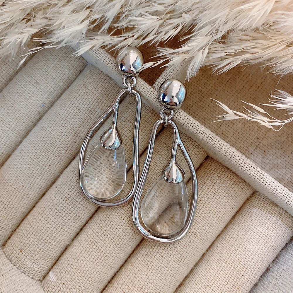 Fashion Temperament Minimalism Transparent water drop  Earrings for womens Girl party gift  Jewelry wholesale