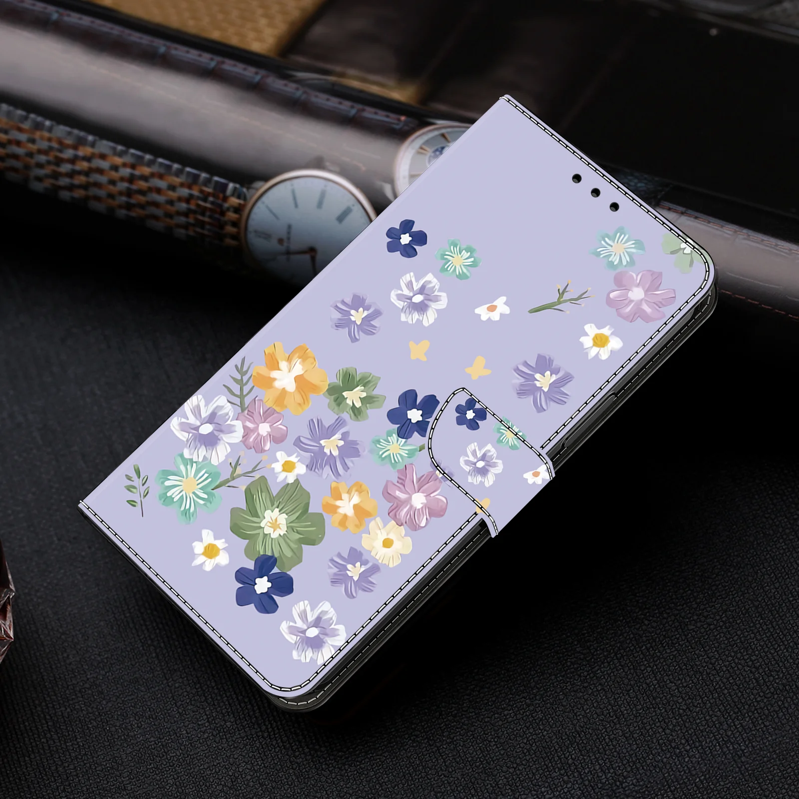 Premium 3D Magnetic Flip Leather Wallet Case