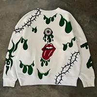 New Gothic Retro Anime Pattern Sweater Men and Women Punk Harajuku Crew Neck Y2k Sweaters Long Sleeve Pullover Tops Streetwear 2