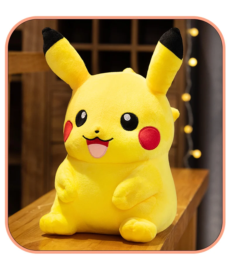 Soft Cuddly Pikachu Plush Toy Lovely Big Size Pikachu Doll Stuffed Cartoon Anime Hug Plushies Birthday Gifts For Fans
