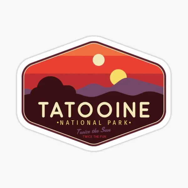 Tatooine National Park Twice The Fun 5PCS Stickers for Funny Laptop Cartoon Bumper Car Cute Decorations Living Room Kid Wall