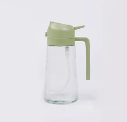 Пляшка з дозатором оливкової олії 2-в-1 Розпилювач кулінарної олії 470 мл Скляна пляшка з розпилювачем Харчова машина для розпилення олії Підходить