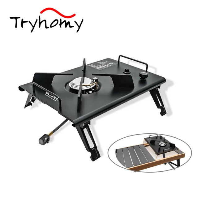 Outdoor IGT Table Gas Stove Camping Ultralight Stainless Steel Benchtop Gas  Stove Picnic Party Cooking Tabletop