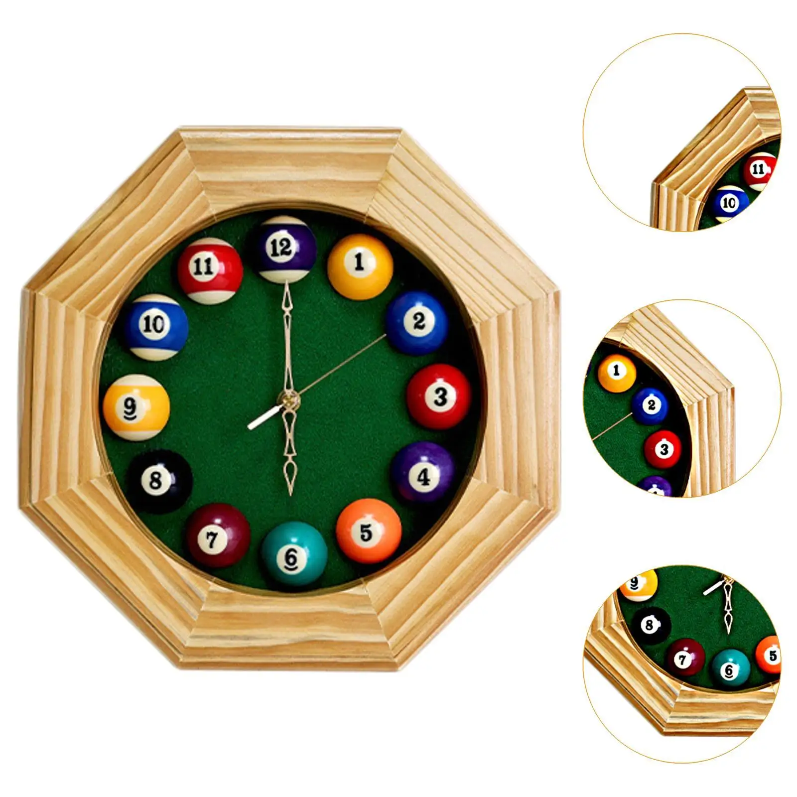 ساعة حائط خشبية كبيرة الحجم بأرقام عربية هادئة معلّقة لتزيين الحائط لغرفة الأطفال أو غرفة المعيشة أو المكتب أو غرفة النوم Wood Ornament Quiet Large Arabic Numerals Wall Clock Hanging Clock Wall Decoration for Kid’S Room DEN Living Room Office Bedroom