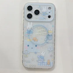 Korean Cute Rabbit Phone Case with Magnetic Stand and Protective Features - iPhone 14 Pro (SA1402 - 1)