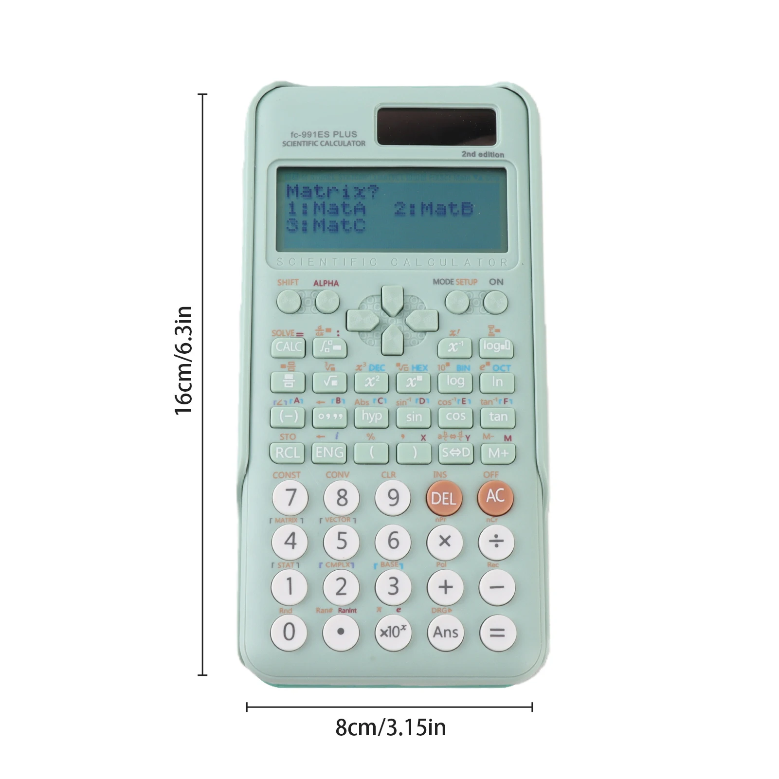 Enhanced Scientific Calculator with 417 Functions and Dual Power Supply