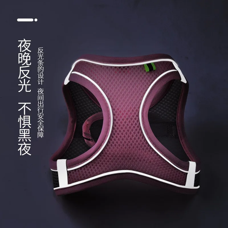 High Visibility Reflective Pet Harness Vest Breathable Mesh Cat Dog Leash Escape Proof for Small Dogs Puppies