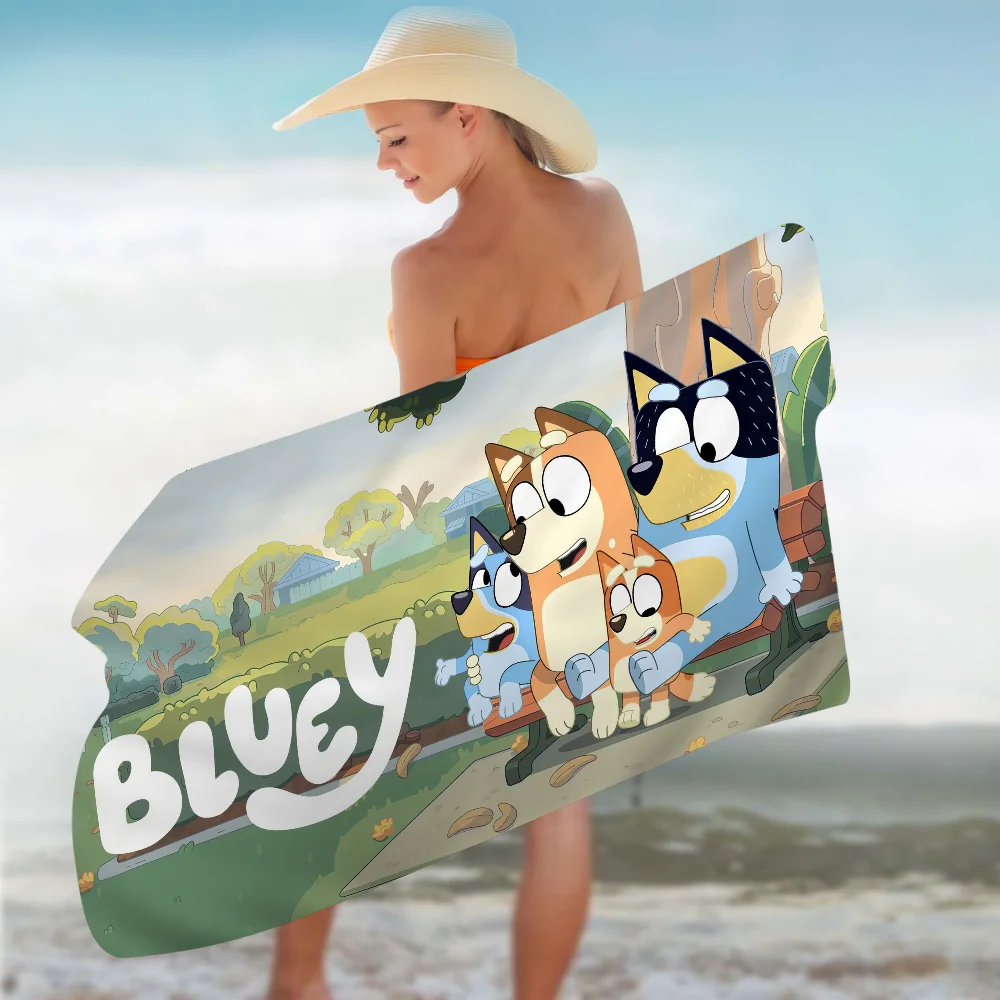 Cartoon B-Blueys Anime Beach Swimming Towel Soft Absorbent Washcloth Children's Gifts For Kids Travel Camping Gym 6