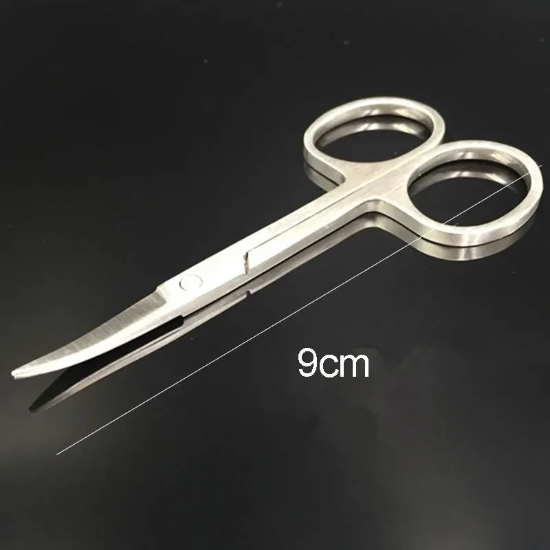 Stainless Steel Eyelash Eyebrow Fine Hair Trimmer Scissor Nail Cuticle Cutter Scissors Curved Pedicure Tweezer Beauty Tools 6