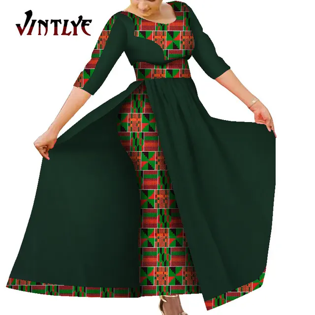 African Women's Dress Bazin Riche Traditional Ankara Print Lady Dress with Skin Fashion Robe Afrcaine Femme Lady Evening Gowns 18