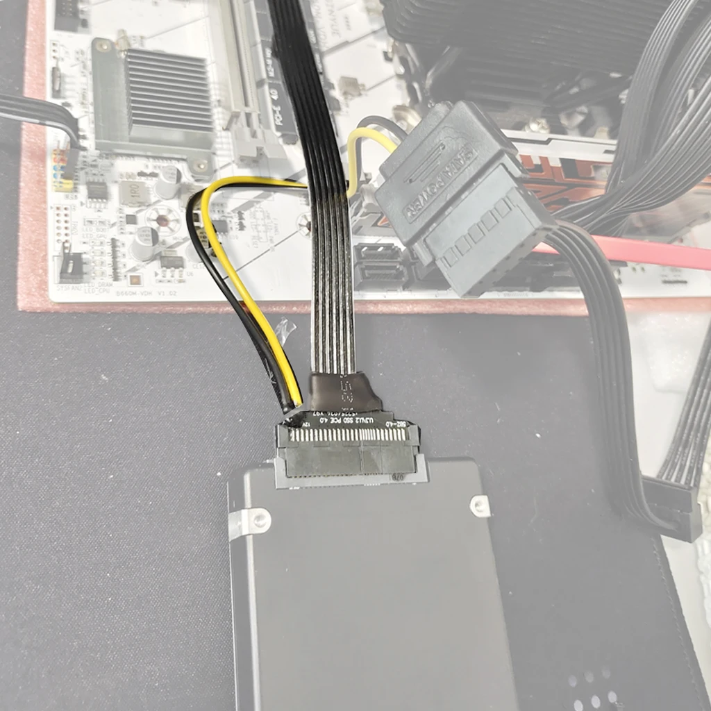 M.2 zu U.2 U.3 SSD-Stromkabel PCI-E 4.0 GEN4 Riser-Karte mit SATA-Stromversorgung für M2 NVME 2230 2242 2260 2280 SSD – Detail 2