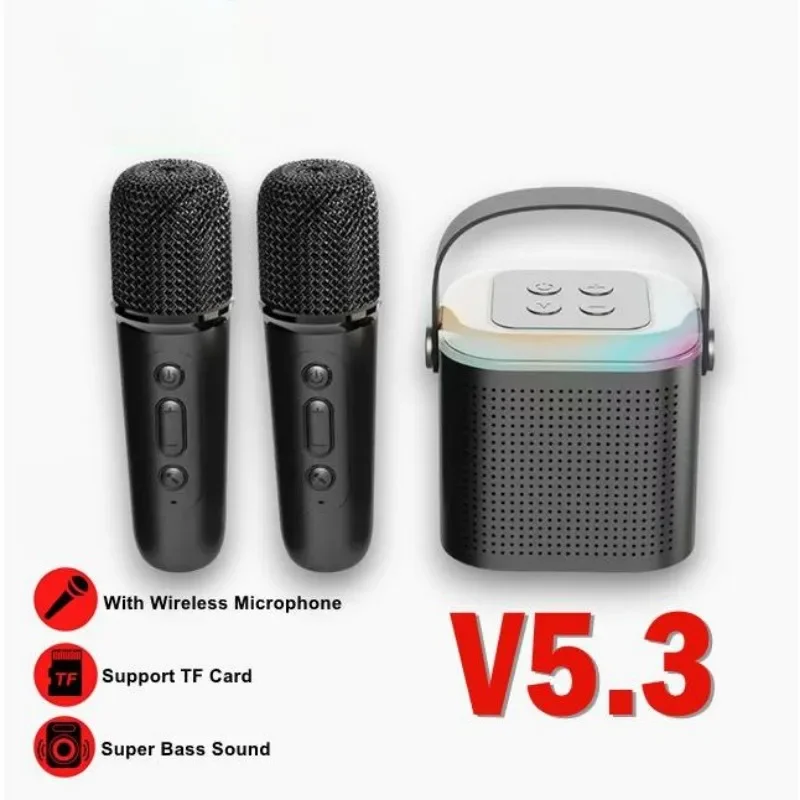 Karaoke Machine Bluetooth 5.3 PA Speaker System with 1-2 Wireless Microphones for Home Family Singing Y1 bluetooth speaker