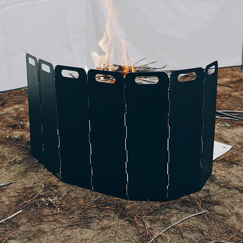 Pare-brise Portable Pour Réchaud De Camping - En Acier Inoxydable 27 Cm - Protection Vent Pour Cuisson Extérieure