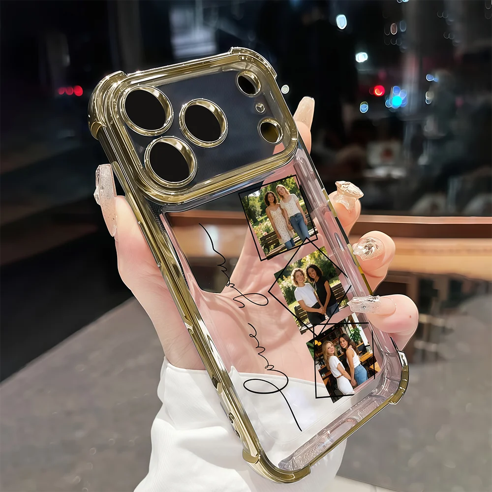 DIY Customized Electroplated Shockproof Clear Back Phone Case